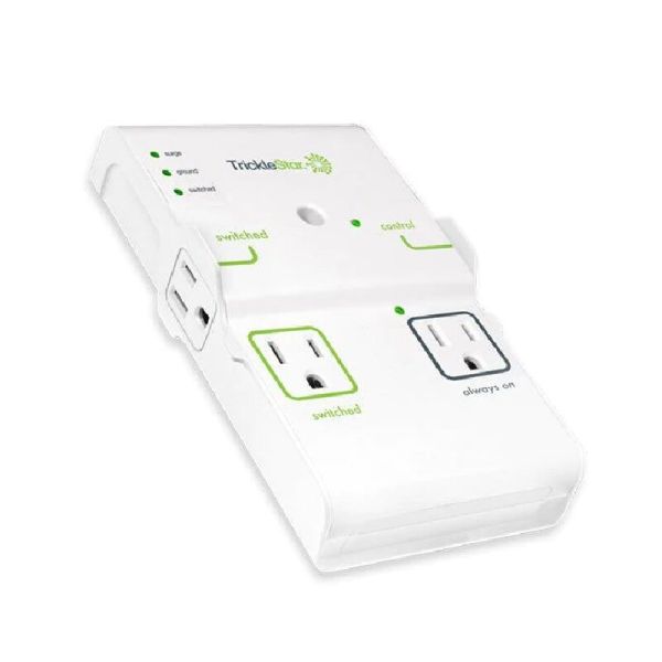 A white TrickleStar TS0006 4 Outlet Tier 1 Advanced PowerTap on a white background