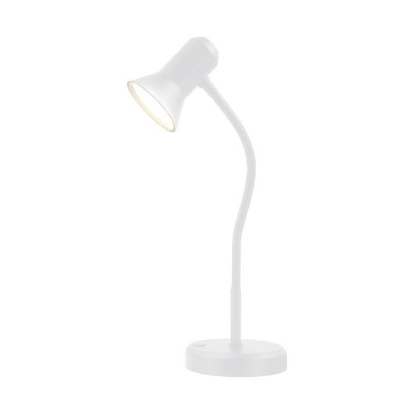 A single white Sunbeam Desk Task light on a white background.
