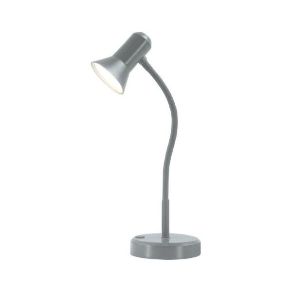A single grey Sunbeam Desk Task light on a white background.
