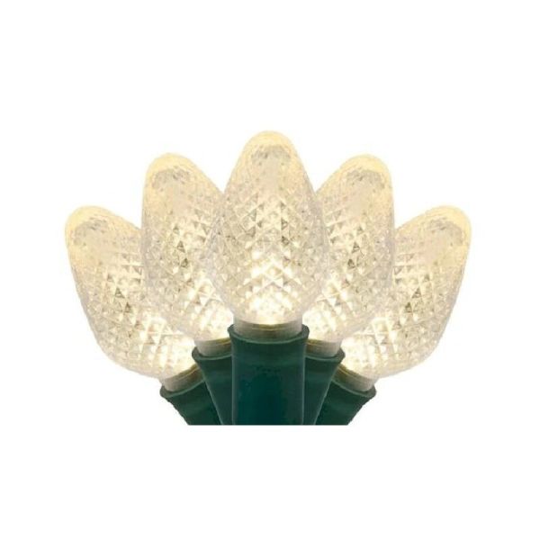 25-count C7 LED Holiday Lights, 8" Spacing - Cool White