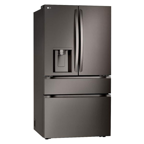 LG - Standard-Depth MAX 28.6 Cu. Ft. 4-Door French Door Smart Refrigerator with Full-Convert Drawer - Black Stainless Steel