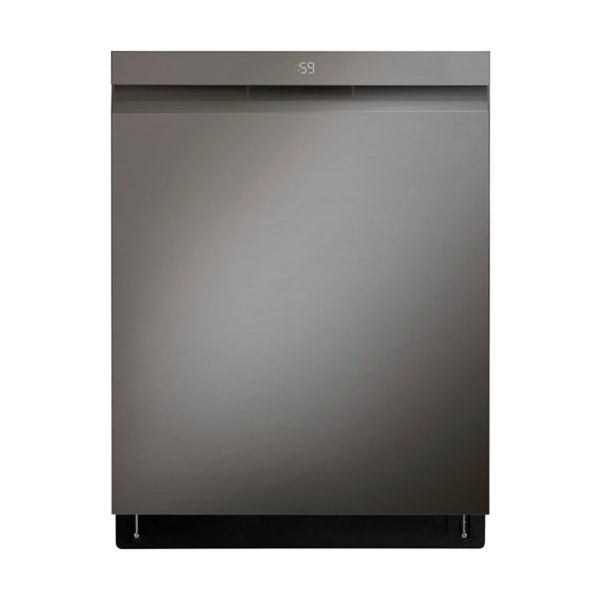 LG - 24" Top Control Smart Built-in Stainless Steel Tub Dishwasher - Black Stainless Steel