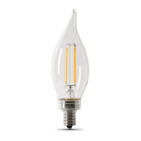 Feit Electric Filament Candelabra BA10 40W Warm White LED 12-Pack