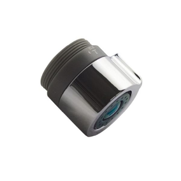 A shiny chrome Niagara Tri-Max Series Faucet Aerator on a white background
