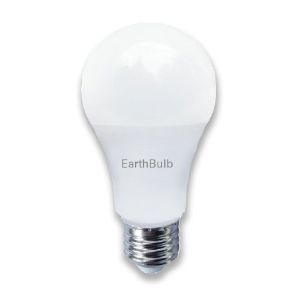 A single EarthBulb A19 14W Dimmable 2700k Warm White LED light bulb on a white background